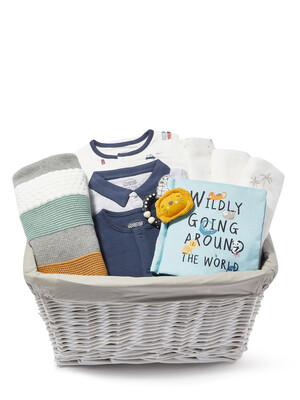 Baby Gift Hamper – 4 Piece with London Transport Sleepsuit